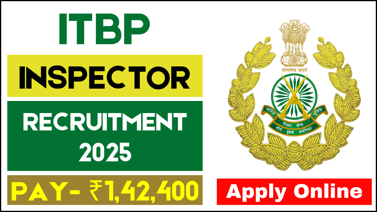 ITBP Inspector Recruitment 2025, Notification Details, Application Process, and Last Date